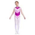 thumbnail image 2 of Sinleey Robe Salsa Tango à Franges pour Filles Enfants Costume de Danse Latine Sans Manches Violet 12, 2 of 6