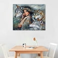 thumbnail image 3 of Nawypu Indian Maiden and Wolf Native American Poster Modern High Definition Aesthetic Holiday Gift Home Wall Art Canvas Painting Decoration, 3 of 5