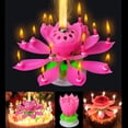 thumbnail image 5 of HSHDLDF 4PCS Set Music Birthday Candle Two Layers with 14 Small Candles Musical Lotus Rotating Happy Birthday Flower Candle (Colorful), 5 of 5