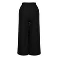 thumbnail image 6 of Women Capris under $5! Xqxayjr Womens Capri Pants Loose High Waisted Wide Leg Lounge Pants Casual Loose Fit Pull Elastic Smock Waist Palazzo Trousers with Pockets, 6 of 7