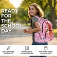 thumbnail image 4 of Yspwyqan Kids Backpack Set for Elementary, Horse Cherry Blossoms Backpack Set Kids Girls with Water Bottle Bag, 4Pcs Large Capacity Lightweight School Bags for Ages 8-15, 4 of 7