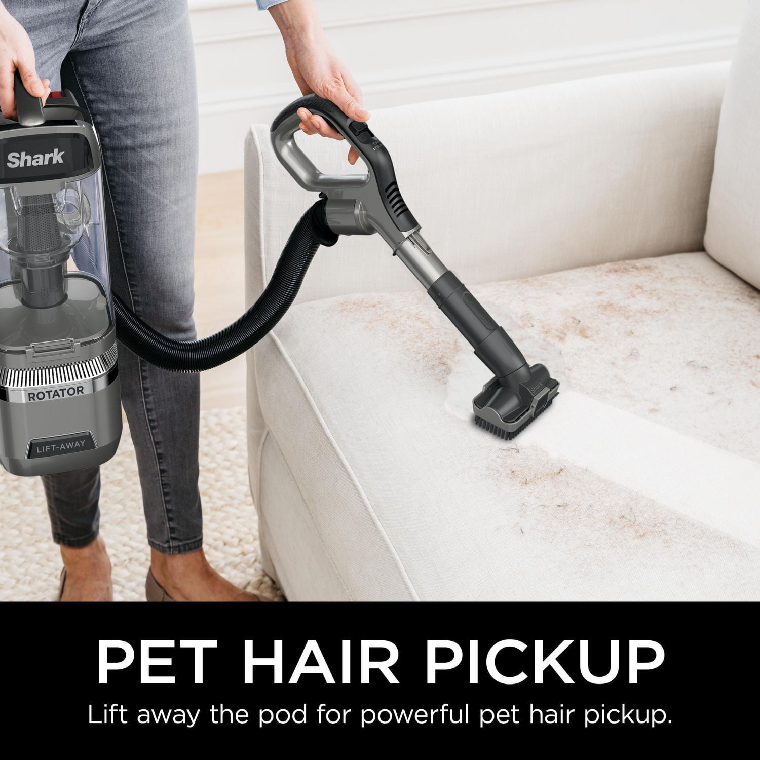 Aspirateur vertical Rotator Lift-Away ADV DuoClean PowerFins de Shark avec brosse rotative autonettoyante, LA500C, Gris Filtres HEPA, 960W