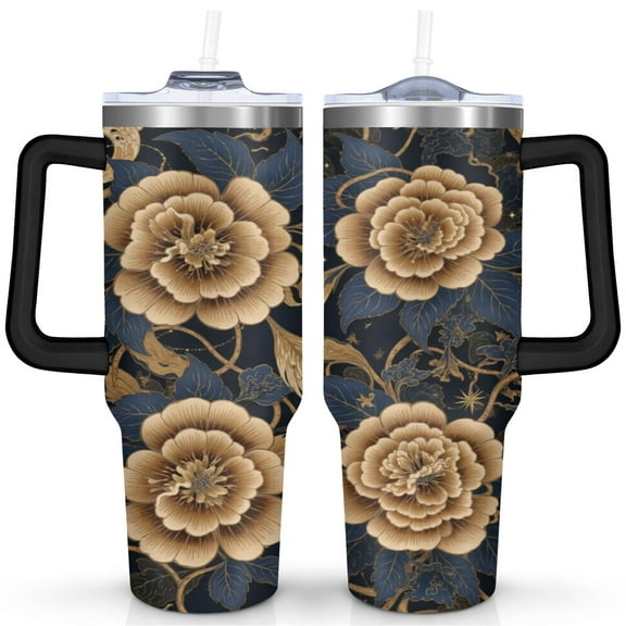 40 OZ Vacuum Insulated Tumbler - BPA-Free Stainless Steel, Spill-Resistant Lid, Straw Included, Keeps Drinks Cold 16hrs/Hot 8hrs