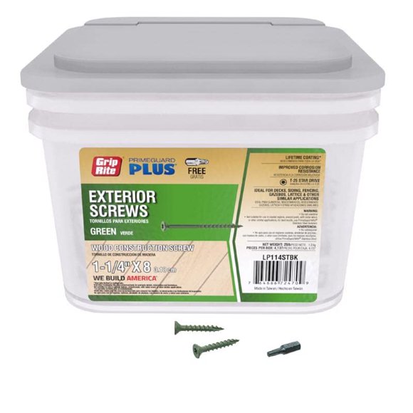 Tornillos para Deck Grip-Rite 5030153 No. 8 3,18 cm Verde