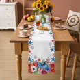 thumbnail image 2 of 4th of July Floral Table Runner 72 Inches, Blue Red Independence Day Stars Bed Runner Dresser Scarves Tabletop for Indoor Outdoor Parties/Ceremony/Banquet, 14" x 72", 2 of 9