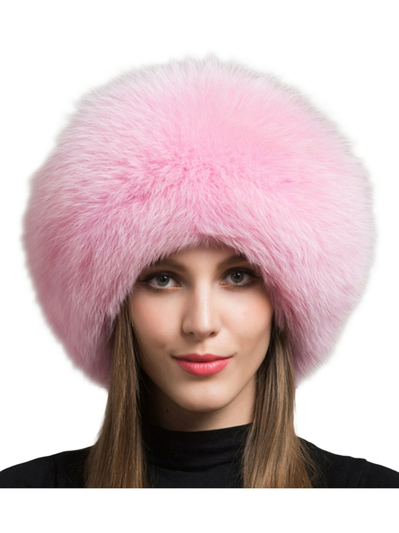Winter Thick Warm Beanies Fake Faux Fur Empty Top Hat Headscarf - Walmart.com
