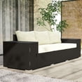 thumbnail image 2 of Barara King Patio Outdoor Sofa,3 Seater Wicker Outdoor Couch Patio Sofa with Storage, Thickened Cushions, Cream White, 2 of 11