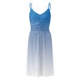 thumbnail image 3 of Summer Saving Wycnly Sundresses for Women Sleeveless V-Neck Gradient Print Knee-Length Dresses Beach Vacation Flowy Swing Spaghetti Strap Summer Dress Blue Up to 65% off, 3 of 4