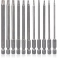 thumbnail image 1 of Bit Set 11 Piece 4 Inch long Security Tamper Proof Star Bit Set S2 Steel 1/4" Hex Shank T6-T40 Magnetic Impact Driver Drill Bits, 1 of 5