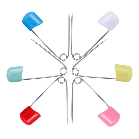 100pcs Plastic Head Safety Pins 4/5.3cm Safety Locking Cloth Baby Diaper Nappy Pins Needle Pin Marker Sewing Supply