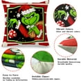 thumbnail image 2 of Christmas Pillow Covers 16x16 Inch for Christmas Decorations Throw Pillow Case Green and Red Stripe Farmhouse Merry Winter Holiday Home Decor Sofa Cushion Set of 4, 2 of 7