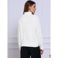 thumbnail image 3 of DARING DIVA Turtleneck Sweater Long Sleeve Knit Pullover Sweaters XS White, 3 of 6