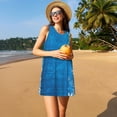 thumbnail image 3 of Fotbe Blue Christmas Vestido de Verano sin Mangas para Mujer – Vestido Midi Línea A, Estilo Camiseta Floral, Vestido Playero Casual y Fluido, 3 of 7