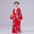 thumbnail image 2 of vnanda Bright Colored Kimono Girls Traditional Kimono Pajama Set Vibrant Colors Floral Peacock Print Easy to Wear Comfortable Kimono Kimono Robe, 2 of 8