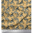 thumbnail image 1 of Soimoi Silk Fabric Block Paisley Printed Craft Fabric by The Yard 42 Inch Wide, 1 of 1