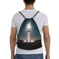 thumbnail image 2 of Kdxio Peggy's Cove Lighthouse Print Drawstring Backpack Bag,Waterproof Draw String Back Sack, Gym Drawstring Bags Swim Bag For Unisex, 2 of 9