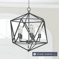thumbnail image 3 of Prominence Home Heleo 5 Light Modern Matte Black Geometrical Chandelier, 3 of 4