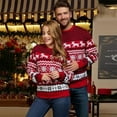 thumbnail image 6 of SOMER Men Christmas Sweater Family Couples Warm Thick Casual Knitted Pullover Top Xmas Elk Snowflake Reindeer Sweatshirt for Holiday Party New Year, 6 of 7