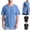 Blue, variant on Fonmwin Men's Shoulder Surgery Recovery Shirts Full Tear Away Short Sleeve Chemo Port Shirt Dark Gray,M