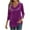 Purple-02, variant on STETMN Cowl Neck Tops for Women 3/4 Sleeve Lightweight Pullover Shirt Casual Slim Fit Solid Tunic T-shirt