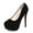 Black (14cm), variant on Gomelly Ladies Anti-Slip Stiletto Heels Fashion Round Toe Platform Pump Work Walking Slip On Black (14cm) 4.5