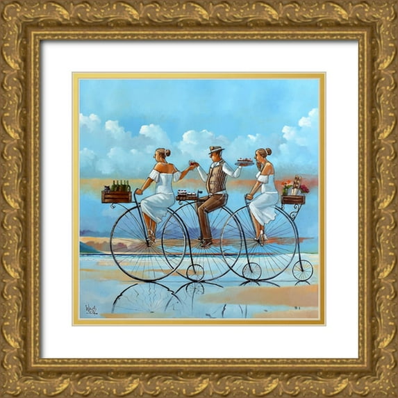 West, Ronald 20x20 Gold Ornate Wood Framed with Double Matting Museum Art Print Titled - Joy Ride IV