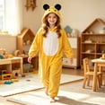 thumbnail image 3 of SIYUDAN Kids Animal Onesie Pajamas Long Sleeve Zip up 3D Ears Hooded Onesie Jumpsuits Christmas Pajamas for Kids Bee Onesie 4-5 Years Boys Pajamas, 3 of 5