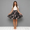 thumbnail image 6 of Skirts for Women Floral Chiffon A Line Ruffle Hem Flowy Mini Skirt (Black S), 6 of 8