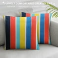 thumbnail image 3 of PHYHOO Short Plush Pillow Covers Colorful Stripe Square Pillow Case for Bedroom, Sofa, Car Decoration Both Sides, 3 of 5