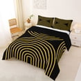 thumbnail image 2 of Homewish Black Gold Circle Full Size Comforter Sets,Mid Century Abstract Bedding Comforter Set,Black Reversible,3 Pieces,1 Comforter and 2 Pillowcases, 2 of 7