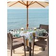 thumbnail image 3 of Outdoor Tablecloths with Umbrella Hole & Zipper, Spring Floral 60x60 Inch Square Tablecloths, Daisy Eucalyptus Leaves Black White Plaid Waterproof Table Cloth, Patio/Pool/Picnic Table Covers, 3 of 8