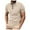 Khaki, variant on Men's Solid Color Short Sleeve Sport Shirt with Zippered Pocket Casual Tennis Top White M