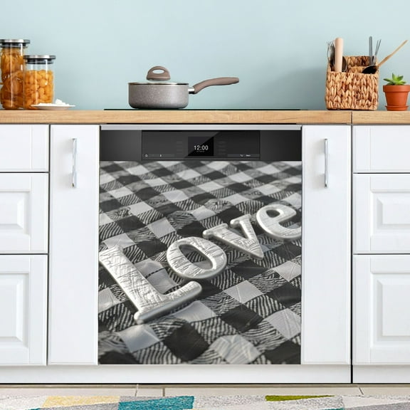 Love Plaids Dishwasher Magnetic Covers Magnet Sticker Kitchen Decor Dishwasher Refrigerator Front Door Covers Decorative Magnetic 23" x 26"