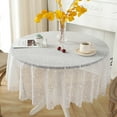 thumbnail image 4 of Round White Lace Tablecloth Vintage Table Cloth for Kitchen Home Table Decoration, 4 of 6
