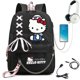 thumbnail image 1 of Mochila de Hello Kitty con puerto USB, Bolsa Escolar con patrón para estudiantes y adolescentes, bolsa de libros para ordenador portátil de viaje, 1 of 4