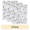 (3 pack) Parent's Choice Sheep Plush Baby Blanket, Grey, Infant Unisex, 30 in x 36 in