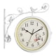 thumbnail image 4 of Reloj de pared de doble cara, estación, decoración de pared, esfera silenciosa, diámetro de 10 pulgadas blanco, 4 of 9