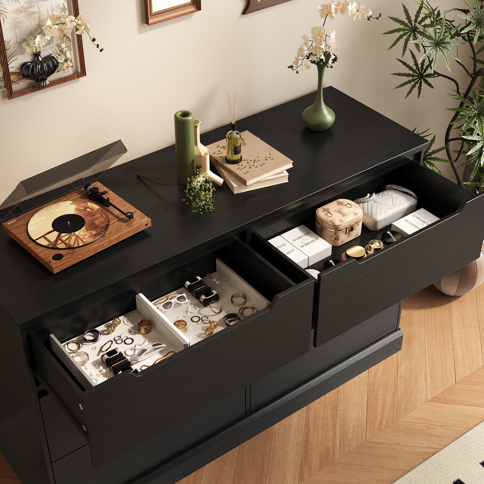 6 Drawer Chest of Drawers, Modern Storage Cabinet Dresser Organizer Unit, for Living Room, Closet, Entryway
