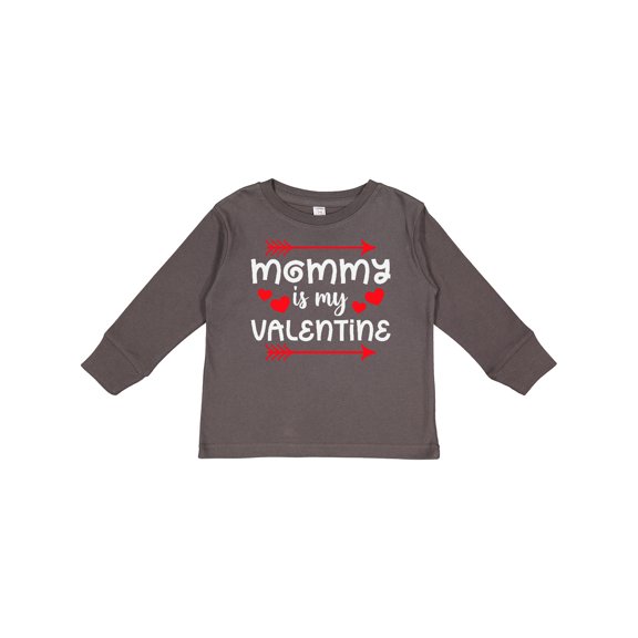 Inktastic Mommy is My Valentine Cute Hearts Boys or Girls Long Sleeve Toddler T-Shirt