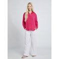 thumbnail image 2 of Time And Tru Women's and Women's Plus Linen Oversized Shirt with Long-Sleeves, Sizes XS-4X, 2 of 5