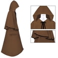 thumbnail image 4 of FNFYFH Renaissance Costumes Cloak with Hood Arm Holes Adults Medieval Hooded Cape for Halloween Cosplay, 4 of 7