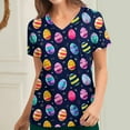 thumbnail image 2 of Tnhcen "Women's Easter Print V-neck Short Sleeve Scrubs - Nurse Uniform Tops with Two Large Pockets | Workwear (S-2XL)", 2 of 4