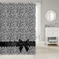 thumbnail image 2 of Manfei Jungle Animal Pattern Shower Curtain 72Wx84L,Black Kawaii Bowknot Bathroom Shower Curtain, 2 of 5