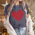 thumbnail image 6 of VKOYWKM T Shirts for Women Valentines Day Shirts Cute Heart Print Short Sleeve T-Shirts Valentine Tops Holiday Crew Neck Valentines Day Heart Shirts, 6 of 7