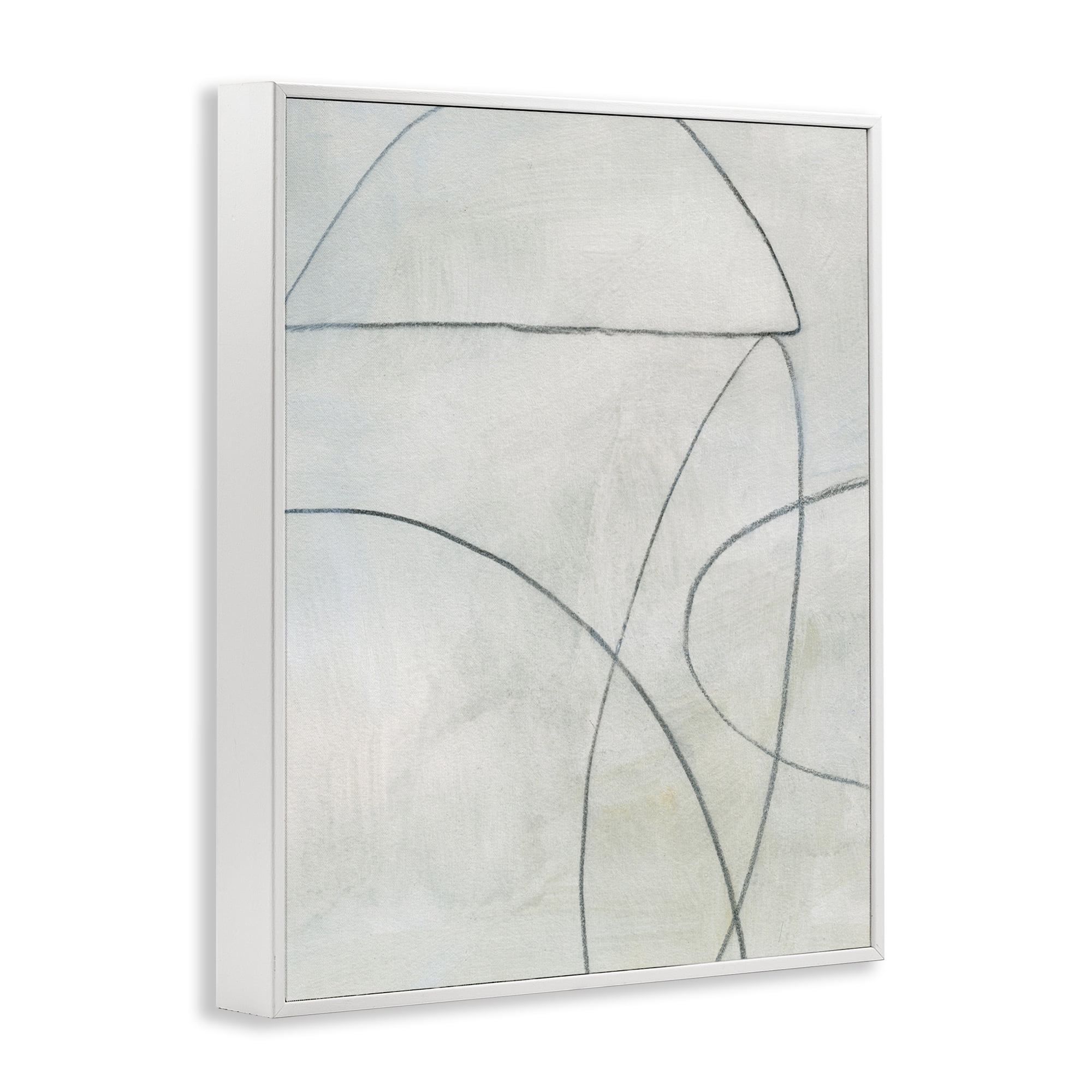 Stupell Industries Shapes Sketch on Grey Abstract Drawing White Framed Art Print Wall Art, 24 x 30
