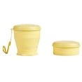 thumbnail image 3 of Collapsible Silicone Cup - Food Grade Folding Water Cup with Stainless Rim and Lid - Portable Reusable Travel Cup for Camping Hiking Gym Office Business Trip - Yellow, 3 of 8