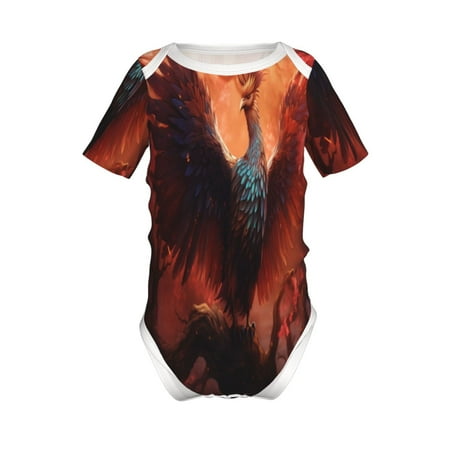 

Junzan Sunset Blossoms Phoenix Perch Print Short-Sleeve Baby Climbing Clothes Bodysuits for Infant One-Piece for Baby Boys & Girls Baby Clothes Baby Romper with Snap Closure-6 Months