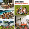thumbnail image 4 of Boho Flower Outdoor Rug for Patio/Deck/Porch, Non-Slip Large Area Rug 5 x 8 Ft, Red Blue Yellow Colorful Mexico Tribal Indoor Outdoor Rugs Washable Area Rugs, Reversible Camping Rug Carpet Runner, 4 of 8