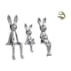thumbnail image 1 of Escultura de figura de familia de conejos para escritorio, mesa, centro de mesa, armario, estantería, decoración, miniadorno de mascota de té, dormito, 1 of 8
