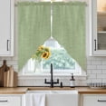 thumbnail image 3 of Vintage Sage Green Kitchen Window Curtains, Swag Curtains Valance for Bedroom Living Room Bathroom, Farmhouse Retro Beige Solid Color Rod Pocket Window Treatment Curtain Block Drapes 2 Panels 36"x63", 3 of 8